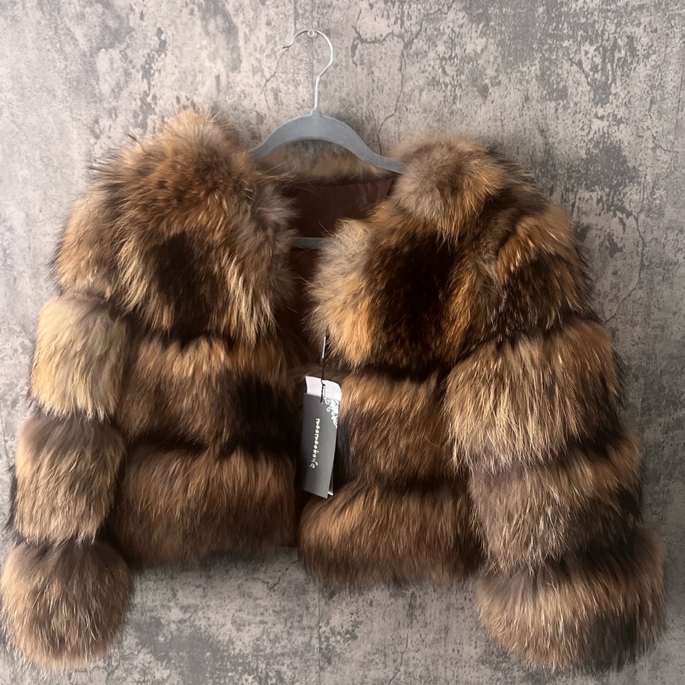 Raccoon fur coat